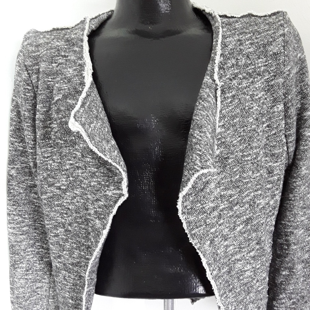 Max Jeans women grey lining cardigan open front long sleeve size L New